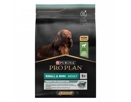 Pro Plan Small & Mini Sensitive Digestion для собак мелких и карликовых пород с чувствительной системой пищеварения, с ягненком, 3 кг