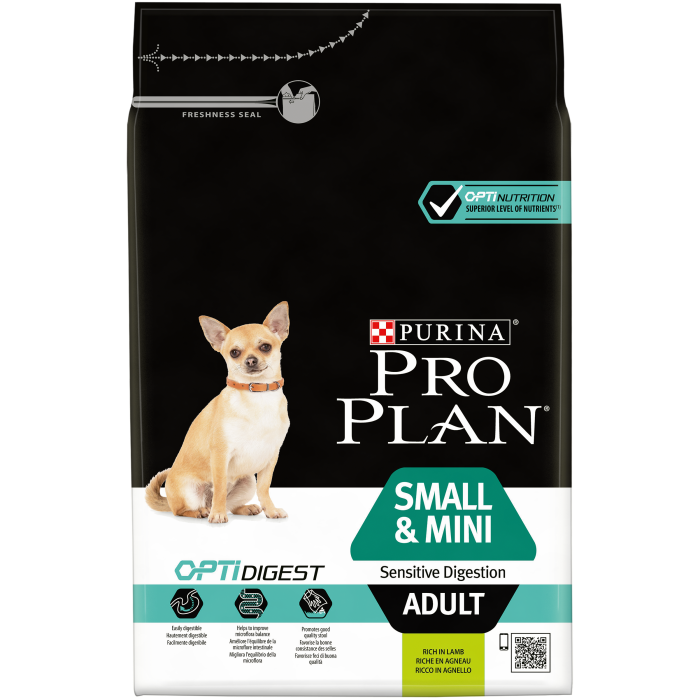 Pro Plan Small & Mini Sensitive Digestion для собак мелких и карликовых пород с чувствительной системой пищеварения, с ягненком, 3 кг