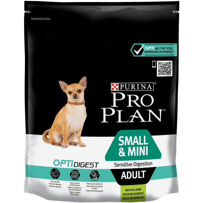 Pro Plan Small & Mini Sensitive Digestion для собак мелких и карликовых пород с чувствительной системой пищеварения, с ягненком, 700 г