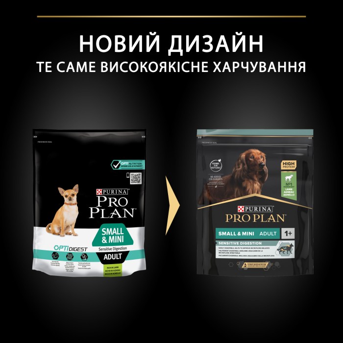 Pro Plan Small & Mini Sensitive Digestion для собак мелких и карликовых пород с чувствительной системой пищеварения, с ягненком, 700 г
