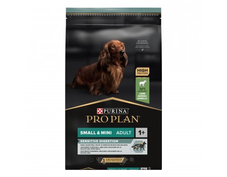 Pro Plan Small & Mini Sensitive Digestion для собак мелких и карликовых пород с чувствительной системой пищеварения, с ягненком, 7 кг