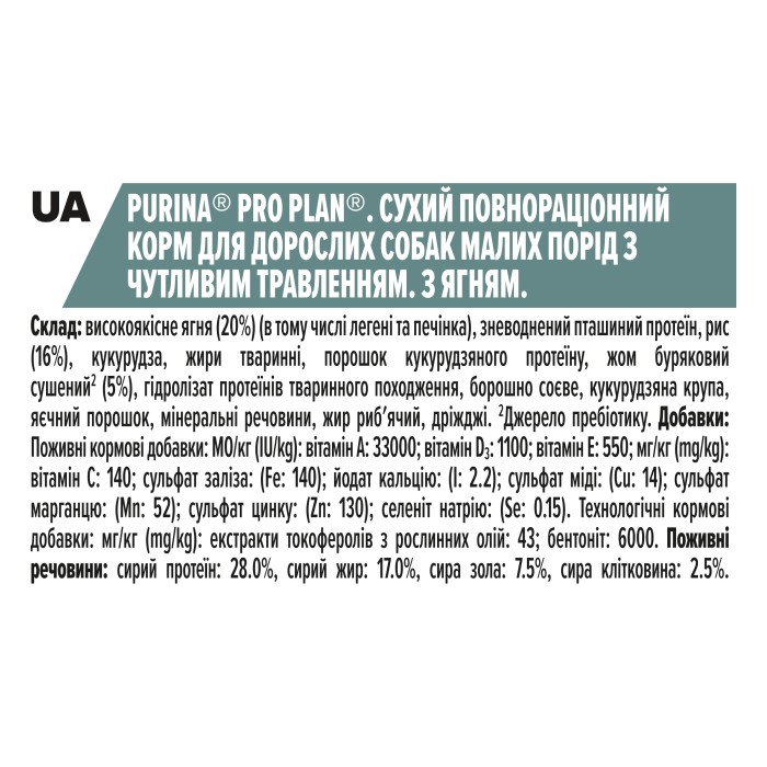 Pro Plan Small & Mini Sensitive Digestion для собак мелких и карликовых пород с чувствительной системой пищеварения, с ягненком, 7 кг