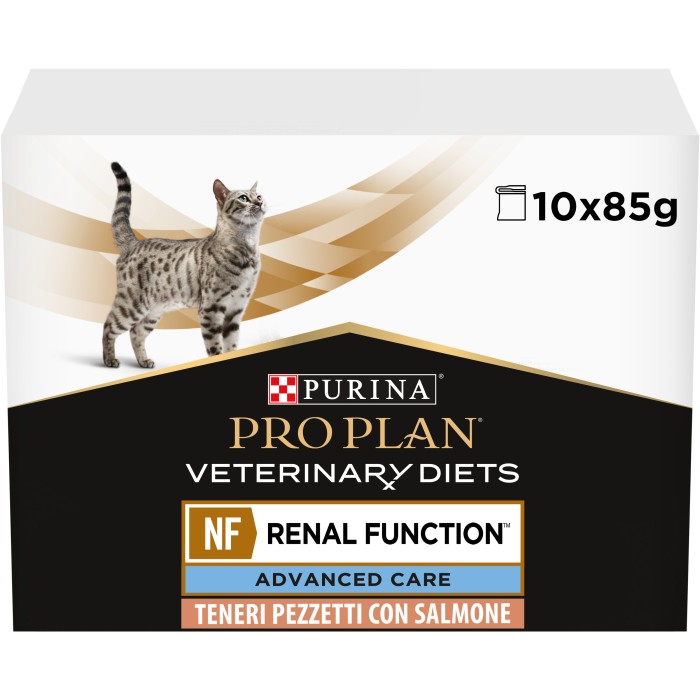 PRO PLAN  Veterinary Diets NF для кошек с патологией почек, лосось, 85 г упаковка 10 паучей