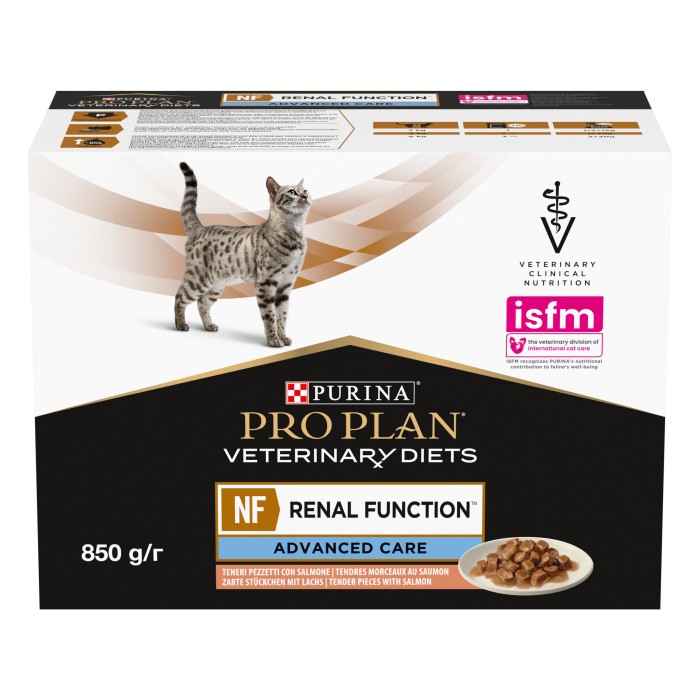 PRO PLAN  Veterinary Diets NF для кошек с патологией почек, лосось, 85 г упаковка 10 паучей