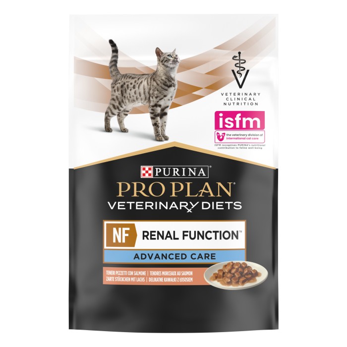 PRO PLAN  Veterinary Diets NF для кошек с патологией почек, лосось, 85 г упаковка 10 паучей