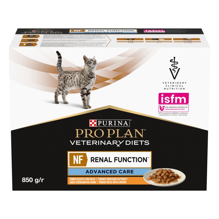 PRO PLAN Veterinary Diets NF для кішок з патологією нирок, курка, 85 г, упаковка 10 паучів