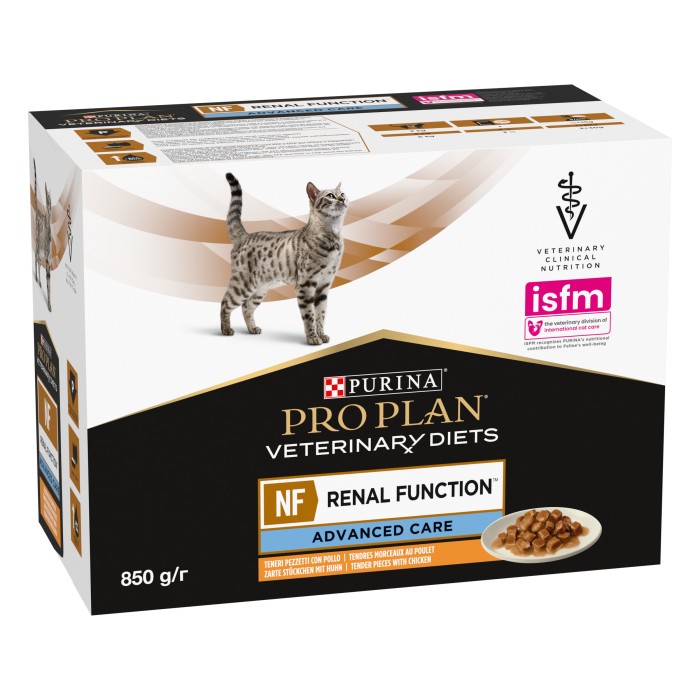PRO PLAN Veterinary Diets NF для кішок з патологією нирок, курка, 85 г, упаковка 10 паучів