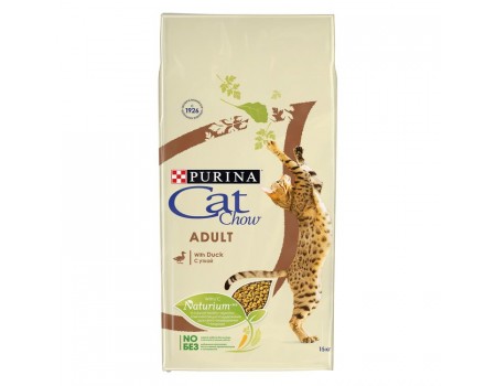 Cat Chow сухой корм для взрослых кошек с уткой 15 кг