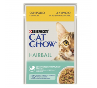 Влажный корм для кошек Cat Chow Hairball, с курицей и зеленой фасолью ..