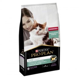 Pro Plan LiveClear Kitten для котят, снижает количество аллергенов в ш..
