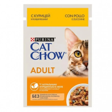 Влажный корм для кошек Cat Chow Adult, с курицей и кабачками в желе, Пауч, 85 г