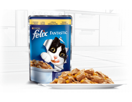 Консервы  для кошек FELIX Fantastic (Феликс) с курицей в желе, 100 гр