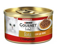 Gourmet Gold Гурме Голд Соус Де-люкс Вологий корм для кішок з яловичин..