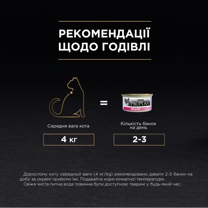 Вологий корм PRO PLAN Delicate для дорослих котів з чутливим травленням мус з індичкою 85 г