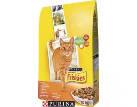 Friskies сухий корм для кішок зі смаком курки та овочів 10 кг
