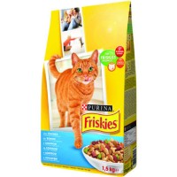 Friskies Cat Salmon & Vegetable сухой корм для котов с лососем  1.5 кг