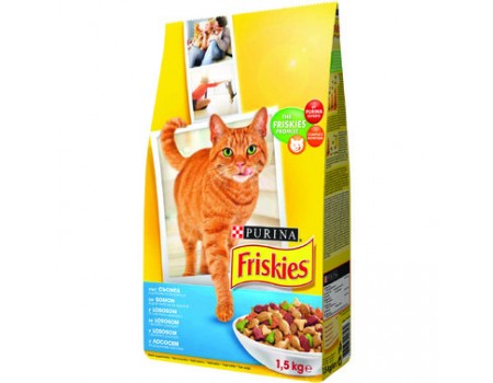 Friskies Cat Salmon & Vegetable сухий корм для котів з лососем 1.5 кг