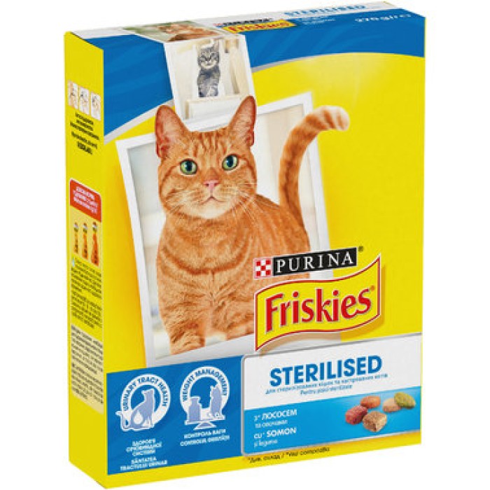Friskies Neutered Cat Smn & Veg сухий корм для стерилізованих кішок, лосось з овочами, 270 г