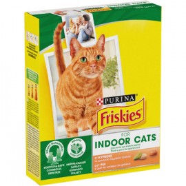 Friskies Indoor сухой корм  для домашних кошек , курица и садовая зеле..