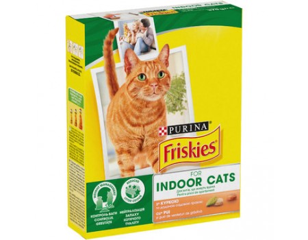 Friskies Indoor сухий корм для домашніх кішок, курка та садова зелень, 270 г