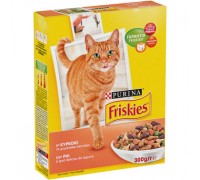 Friskies сухий корм для кішок зі смаком курки та овочів Вага: 0.3 кг..
