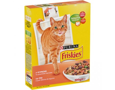 Friskies сухой корм для кошек со вкусом курицы и овощей 0.3 кг