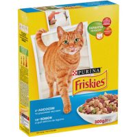 Friskies Cat Salmon & Vegetable сухой корм для котов с лососем  300 г