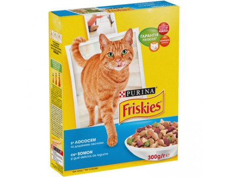 Friskies Cat Salmon & Vegetable сухой корм для котов с лососем  300 г