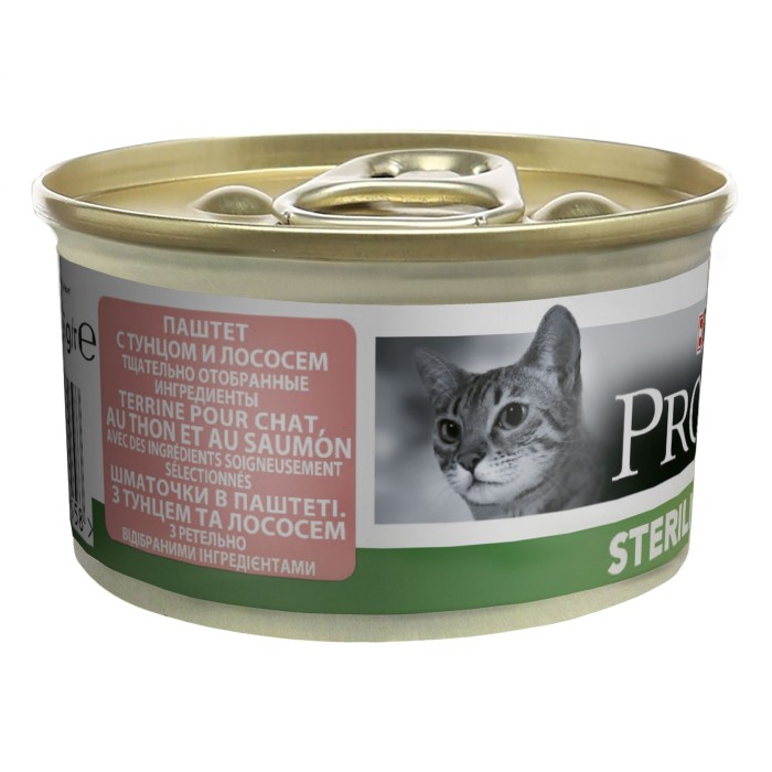Purina Pro Plan Sterilised Консерви для стерилізованих кішок та кастрованих котів, лосось банку, 85г