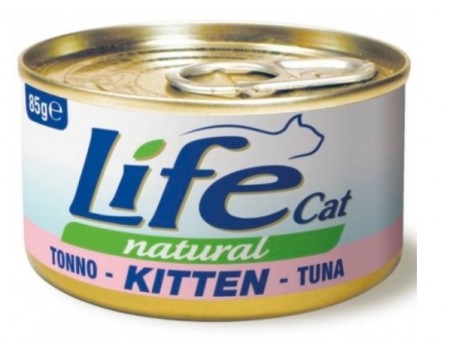 LifeCat Natural Tuna with Chicken liver Натуральные консервы на основе тунца (68%) и куриной печени (7%) для кошек, 85 г