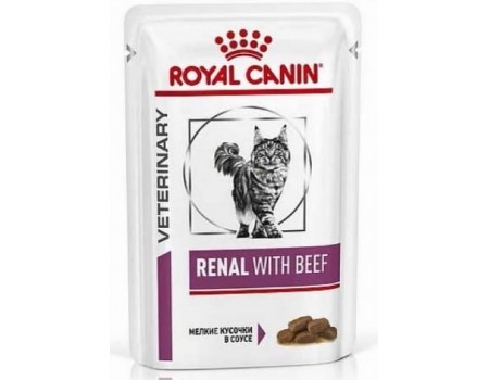 Вологий корм для дорослих котів  RENAL FELINE BEEF pouches  0.085 кг