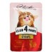 Club 4 Paws (Клуб 4 лапы) Премиум "Полосочки с кроликом в соусе". Полнорационный консервированный корм для взрослых кошек, 0,085 кг