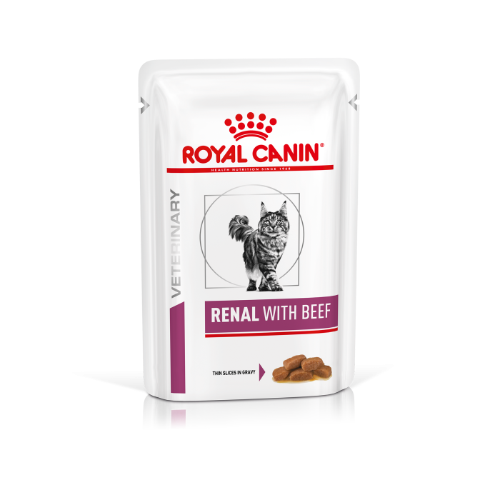 Вологий корм для дорослих котів  RENAL FELINE BEEF pouches  0.085 кг