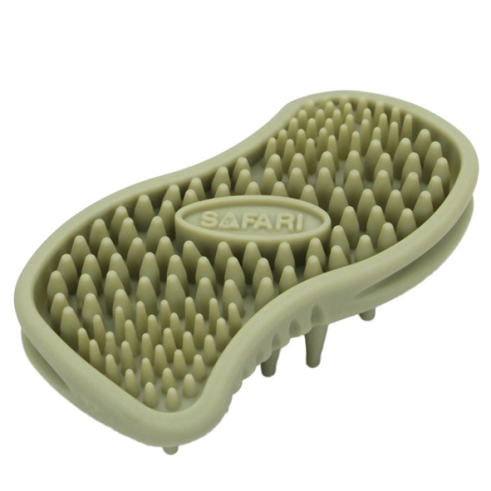 Safari MASSAGER масажна щітка для собак та котів, гума, зелена