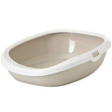 Savic ГИЗМО (Gizmo large) туалет для котов с бортиком, белый мокко, 52 х 39,5 х 15 см