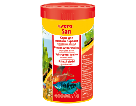 Sera сан (sera San) Корм для яркости окраски, состоящий из плавающих хлопьев, 10г