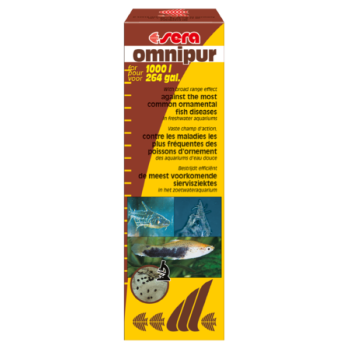 Кондиціонер води Sera omnipur (омніпур), проти хвороботворних мікроорганізмів (у прісній воді), 50 мл, на 1000л води