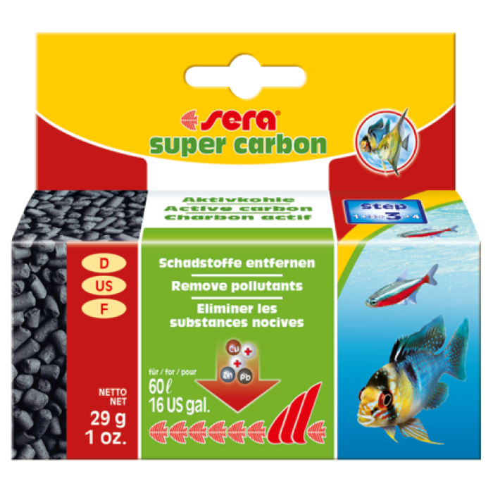 Sera супер карбон (sera super carbon) Специальный активированный уголь 29г на 60 л воды