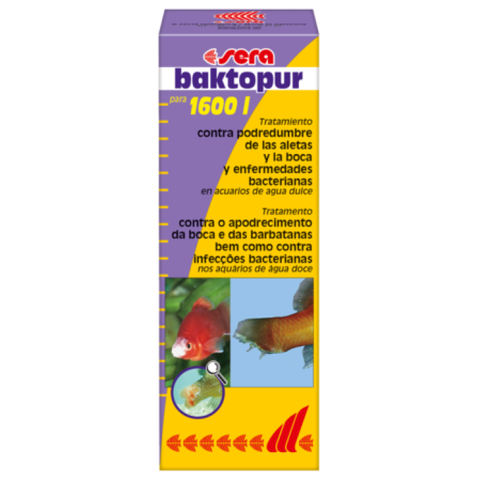 Кондиціонер води Sera baktopur (бактопур), проти бактеріальних інфекцій, 100 мл, на 1000-2000л води