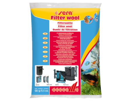 Sera фильтрующая вата (sera filter wool) Для предварительной механической фильтрации мелких частиц грязи, 100г