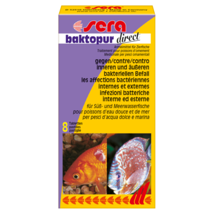 Sera бактопур директ (sera baktopur direct) Кондиціонер води проти бактеріальних інфекцій, 100таб на 5000 л води