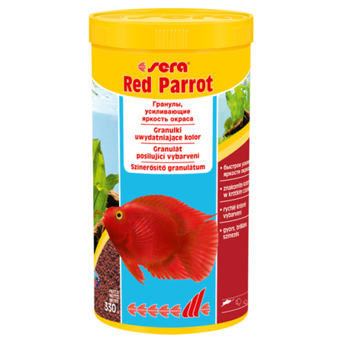 Sera ред пэррот (sera Red Parrot)Корм для быстрого формирования интенсивной контрастной окраски рыб, 80г