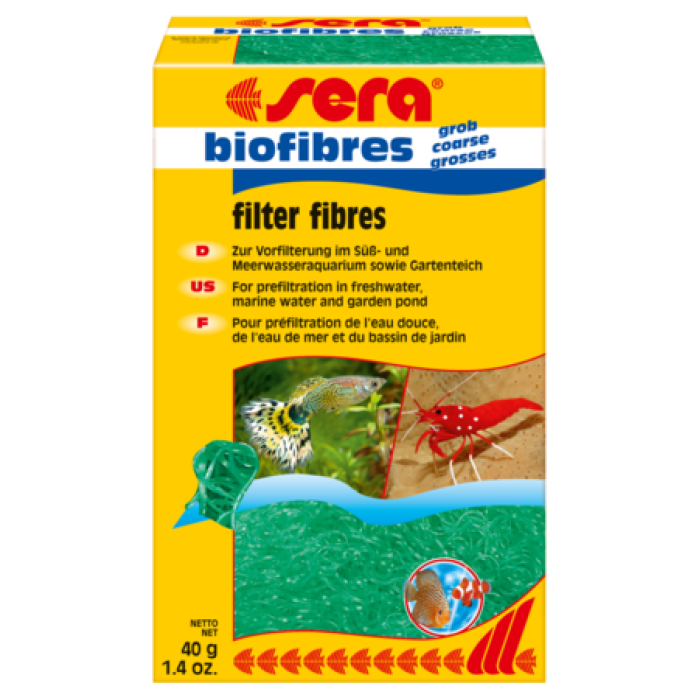 Sera біофібрес грубої очистки (sera biofibres coarse) Для попередньої фільтрації великих частинок бруду, 400г