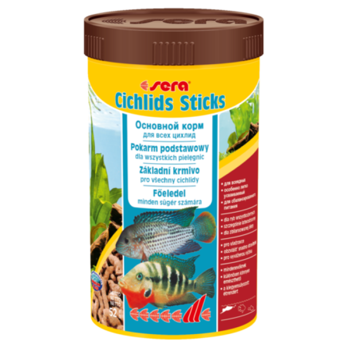 Sera палочки для цихлид (sera Cichlids Sticks) Базовый корм для крупных цихлид , 2 кг