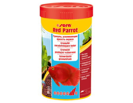 Sera ред пэррот (sera Red Parrot)Корм для быстрого формирования интенсивной контрастной окраски рыб, 80г