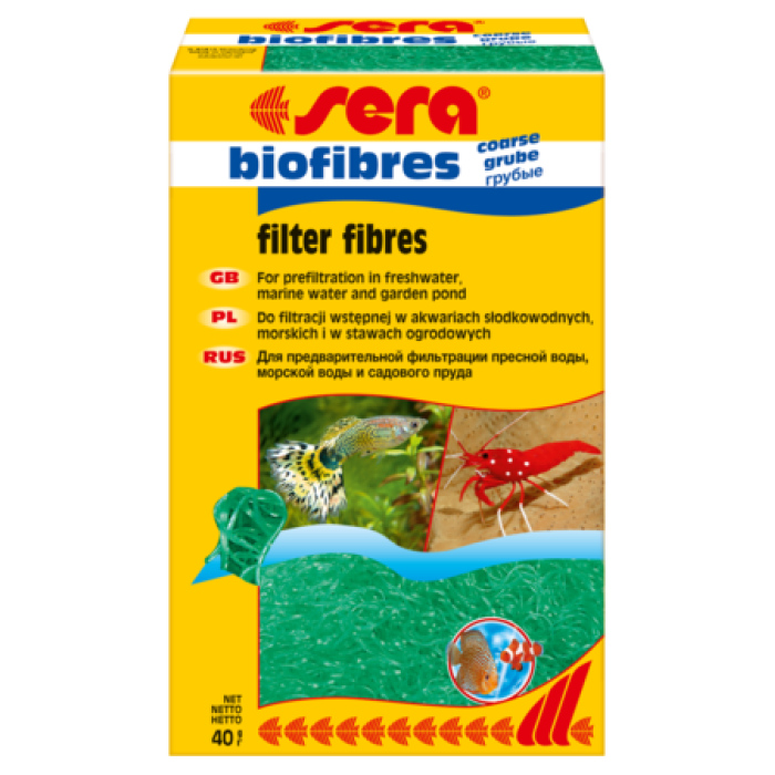 Sera біофібрес грубої очистки (sera biofibres coarse) Для попередньої фільтрації великих частинок бруду, 400г