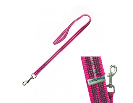 Sprenger прорезиненный поводок с ручкой для собак, нейлон , неоново-розовый ., 2х200 см.