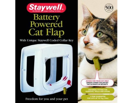 Staywell ПРОГРАМ дверцы для котов, с программным ключом, белый. 241 мм х 252 мм.
