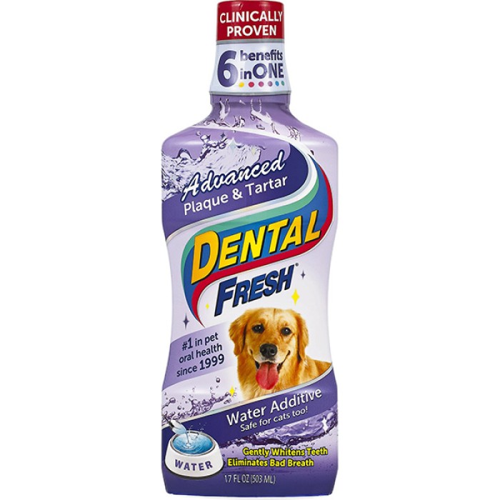 SynergyLabs Dental Fresh Advanced СІНЕРДЖІ ЛАБС СВІЖІСТЬ ЗУБІВ ЕДВАНСЕД рідина від зубного нальоту та запаху з пащі собак, 503 мл