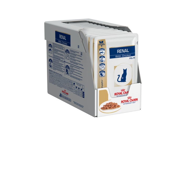 Влажный корм для взрослых кошек ROYAL CANIN RENAL FELINE CHICKEN Pouches 0.085 кг